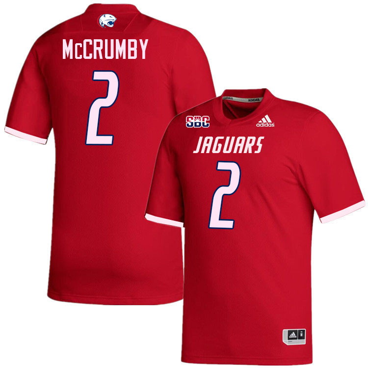 #2 Miller McCrumby South Alabama Jaguars Jerseys,College Football Uniforms,Apparels Stitched-Red #2 Miller McCrumby South Alabama Jaguars Jerseys,College Football Uniforms,Apparels Stitched-Red